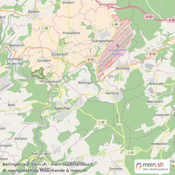 Beilingen Kleines Dorf Karte