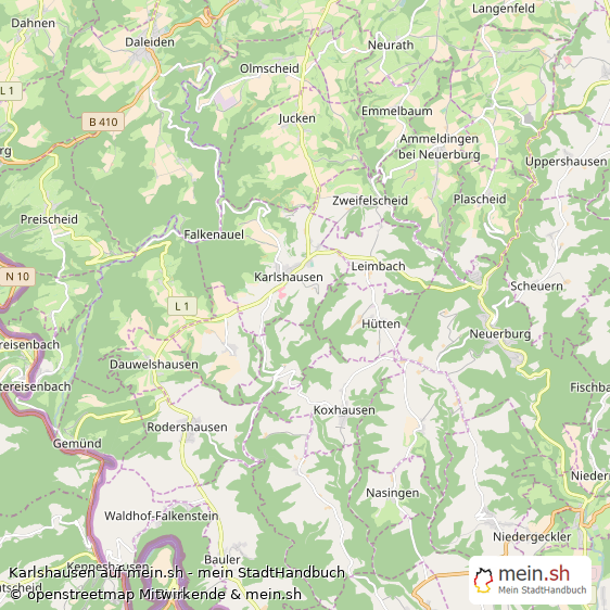 Karlshausen Kleines Dorf Karte