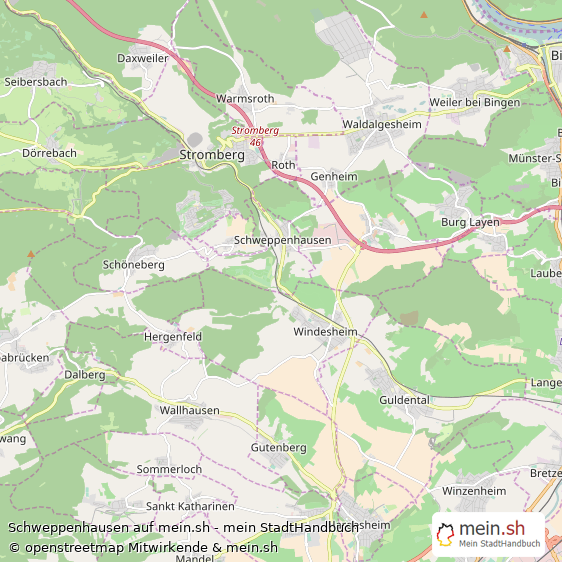 Schweppenhausen Dorf Karte