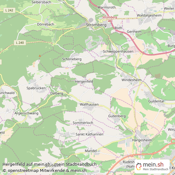 Hergenfeld Landkreis Bad Kreuznach Landkarte © Openstreetmap Contributors Hergenfeld Kleines Dorf Karte