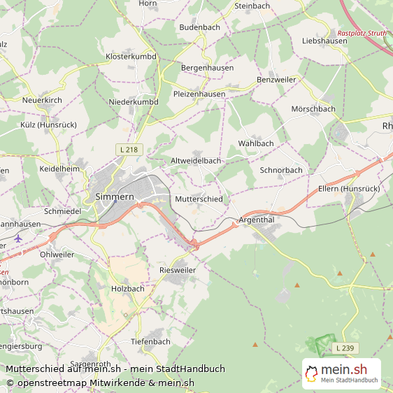Mutterschied Rhein-Hunsrück-Kreis Landkarte © Openstreetmap Contributors Mutterschied Dorf Karte