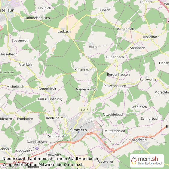 Niederkumbd Rhein-Hunsrück-Kreis Landkarte © Openstreetmap Contributors Niederkumbd Kleines Dorf Karte