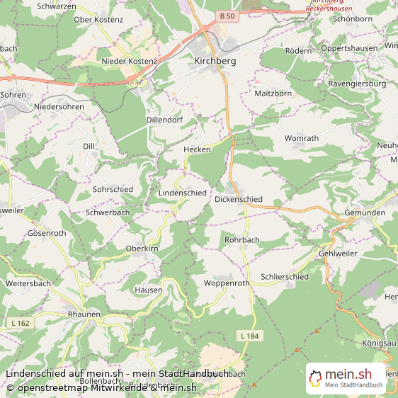 Lindenschied Kleines Dorf Karte