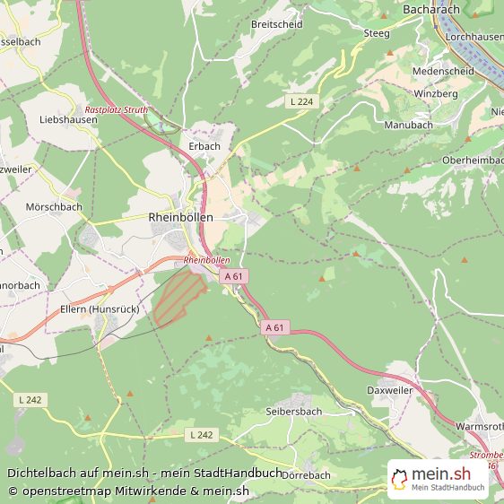 Dichtelbach Dorf Karte