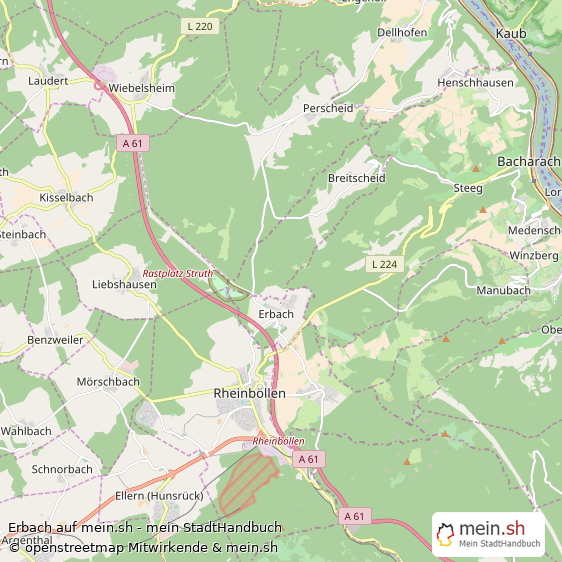 Erbach Kleinstadt Karte