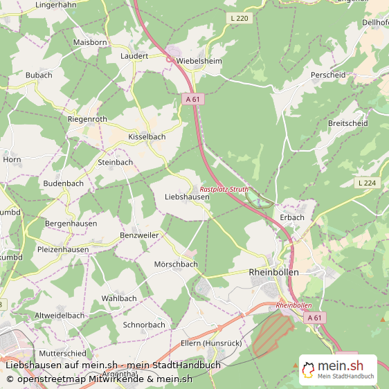 Liebshausen Rhein-Hunsrück-Kreis Landkarte © Openstreetmap Contributors Liebshausen Kleines Dorf Karte