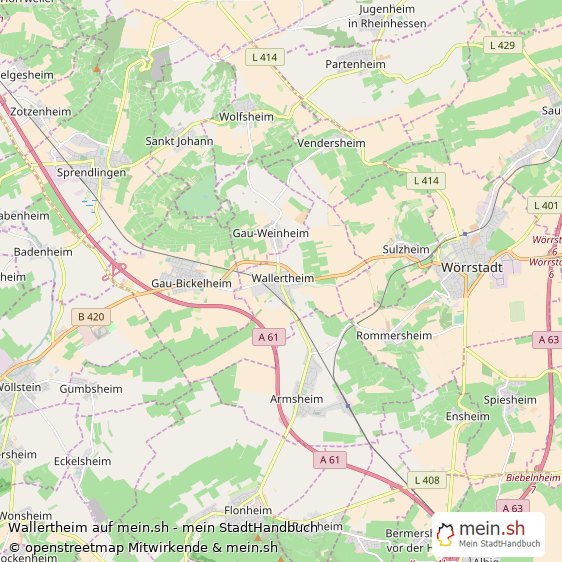 Wallertheim Landkreis Alzey-Worms Landkarte © Openstreetmap Contributors Wallertheim Großes Dorf Karte