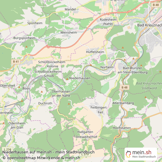 Niederhausen Landkreis Bad Kreuznach Landkarte © Openstreetmap Contributors Niederhausen Dorf Karte