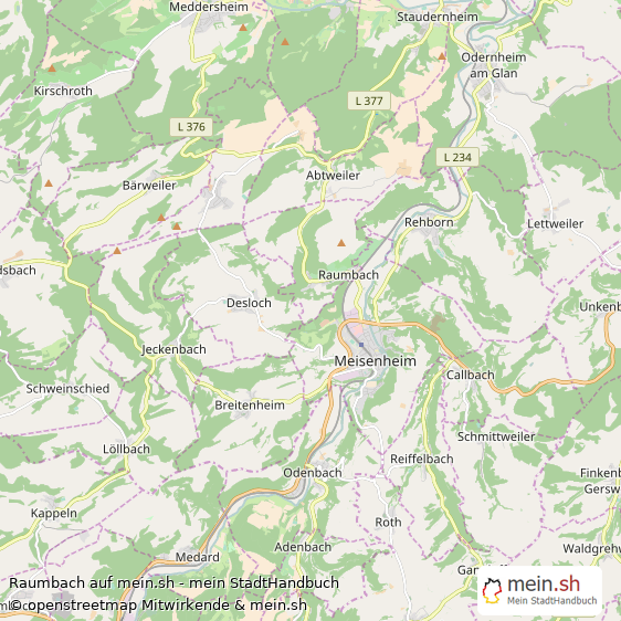 Raumbach Kleines Dorf Karte