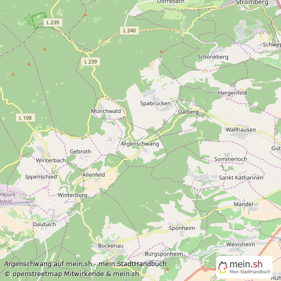 Argenschwang Landkreis Bad Kreuznach Landkarte © Openstreetmap Contributors Argenschwang Kleines Dorf Karte