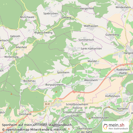 Sponheim Landkreis Bad Kreuznach Landkarte © Openstreetmap Contributors Sponheim Dorf Karte