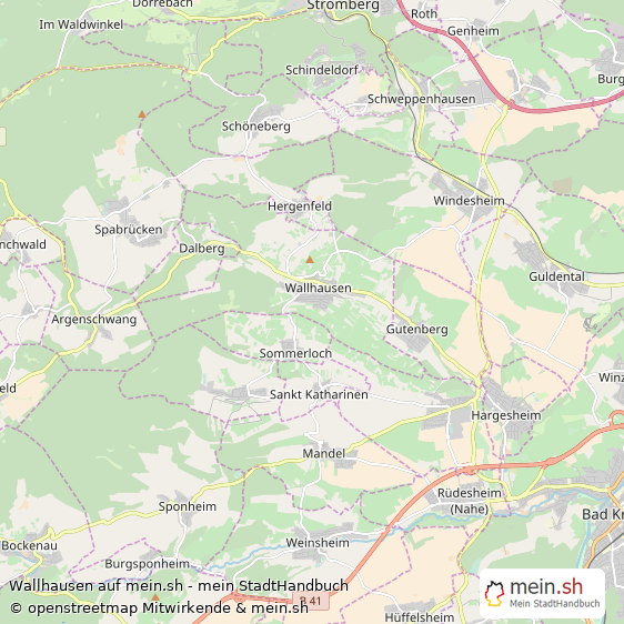 Wallhausen Landkreis Bad Kreuznach Landkarte © Openstreetmap Contributors Wallhausen Großes Dorf Karte