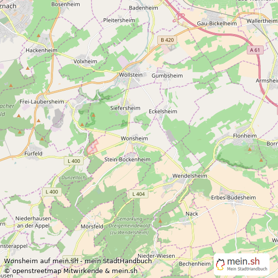 Wonsheim Landkreis Alzey-Worms Landkarte © Openstreetmap Contributors Wonsheim Dorf Karte