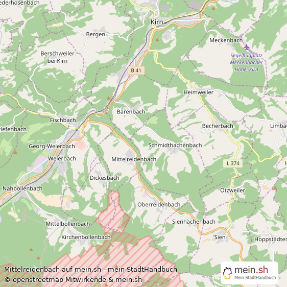 Mittelreidenbach Dorf Karte