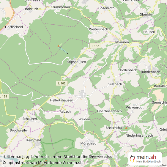 Hottenbach Landkreis Birkenfeld Landkarte © Openstreetmap Contributors Hottenbach Dorf Karte