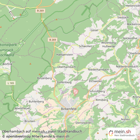Oberhambach Landkreis Birkenfeld Landkarte © Openstreetmap Contributors Oberhambach Kleines Dorf Karte