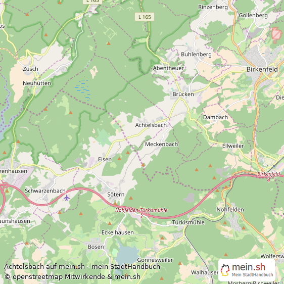 Achtelsbach Landkreis Birkenfeld Landkarte © Openstreetmap Contributors Achtelsbach Kleines Dorf Karte