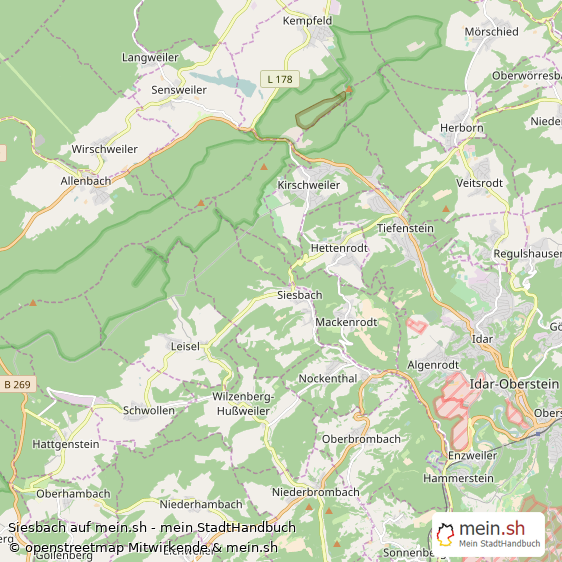Siesbach Kleines Dorf Karte