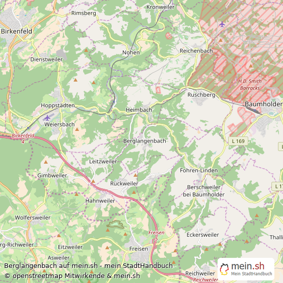 Berglangenbach Kleines Dorf Karte