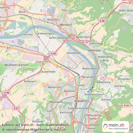 Koblenz Kleine Grostadt Karte