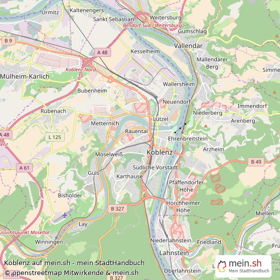 Koblenz Kleine Grostadt Karte