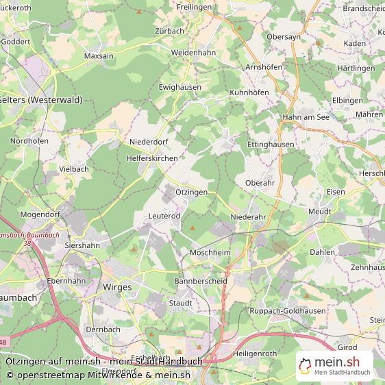 Ötzingen Westerwaldkreis Landkarte © Openstreetmap Contributors Ötzingen Großes Dorf Karte