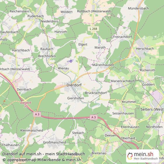 Dierdorf Landkreis Neuwied Landkarte © Openstreetmap Contributors Dierdorf Große Landstadt Karte