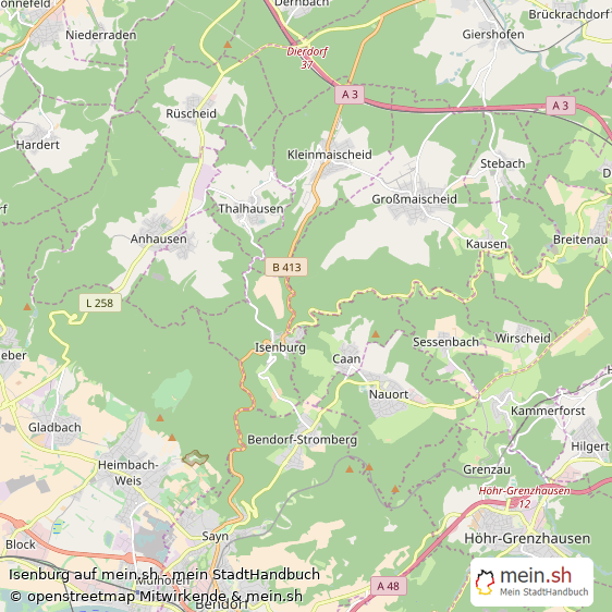 Isenburg Landkreis Neuwied Landkarte © Openstreetmap Contributors Isenburg Dorf Karte