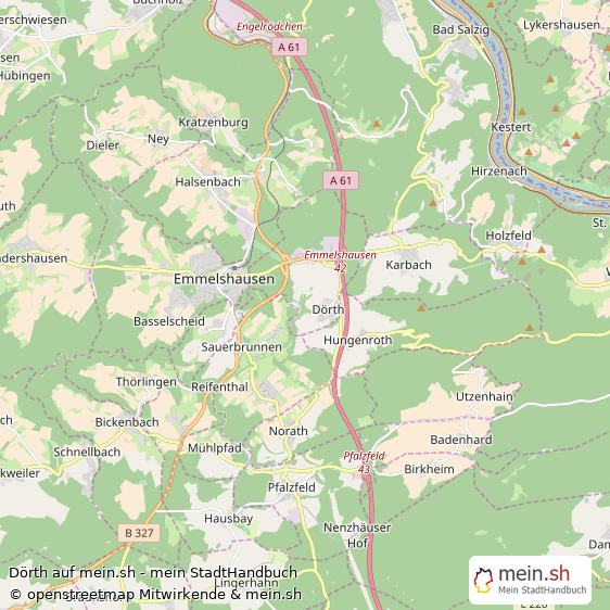 Dörth Rhein-Hunsrück-Kreis Landkarte © Openstreetmap Contributors Dörth Dorf Karte
