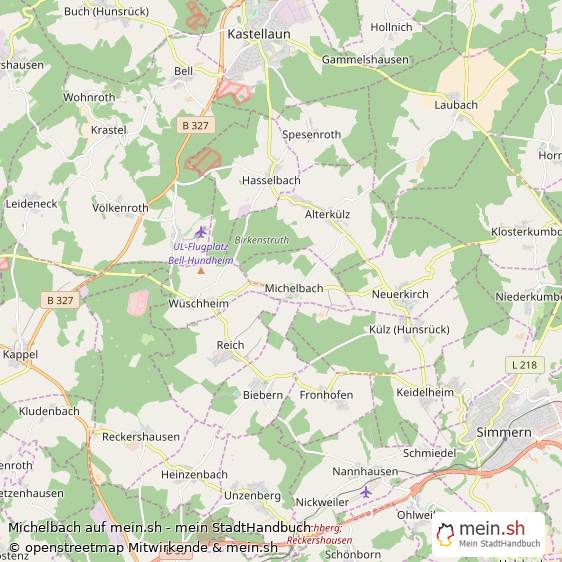 Michelbach Rhein-Hunsrück-Kreis Landkarte © Openstreetmap Contributors Michelbach Kleines Dorf Karte