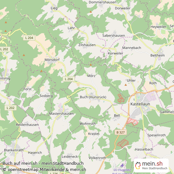 Buch Rhein-Hunsrück-Kreis Landkarte © Openstreetmap Contributors Buch Dorf Karte