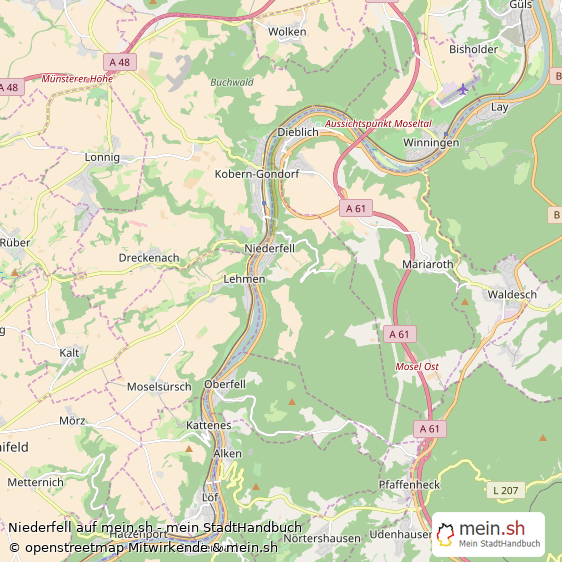 Niederfell Landkreis Mayen-Koblenz Landkarte © Openstreetmap Contributors Niederfell Großes Dorf Karte