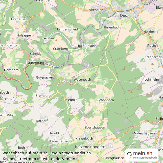 Wasenbach Rhein-Lahn-Kreis Landkarte © Openstreetmap Contributors Wasenbach Kleines Dorf Karte