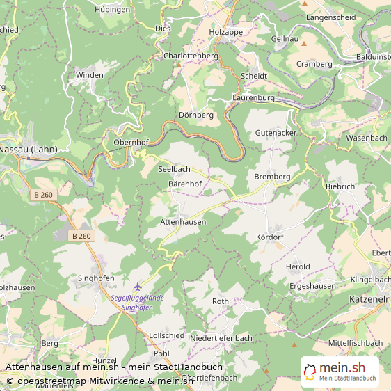 Attenhausen Rhein-Lahn-Kreis Landkarte © Openstreetmap Contributors Attenhausen Kleines Dorf Karte