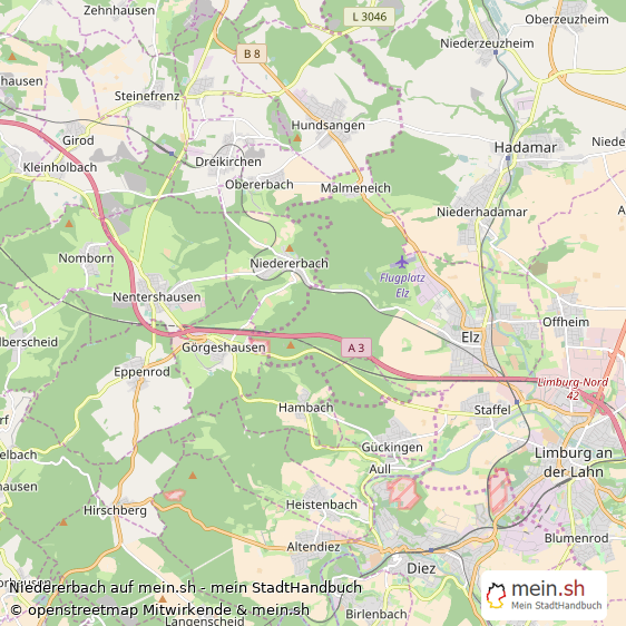 Niedererbach Westerwaldkreis Landkarte © Openstreetmap Contributors Niedererbach Großes Dorf Karte