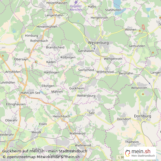 Guckheim Westerwaldkreis Landkarte © Openstreetmap Contributors Guckheim Dorf Karte