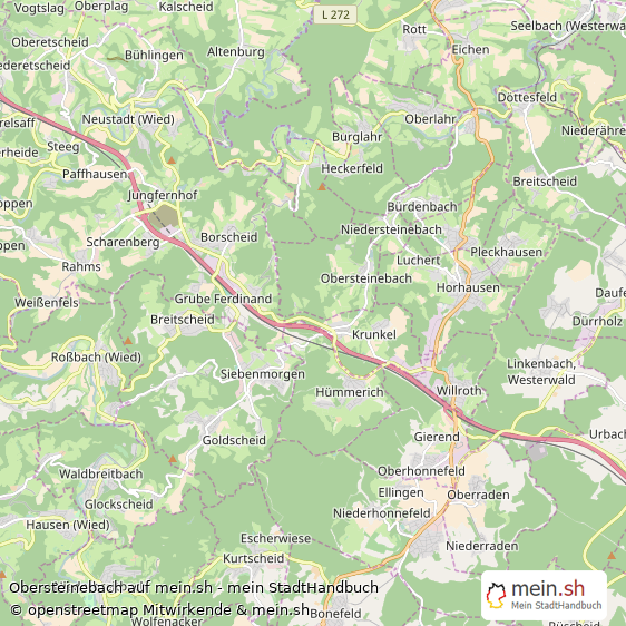 Obersteinebach Kleines Dorf Karte
