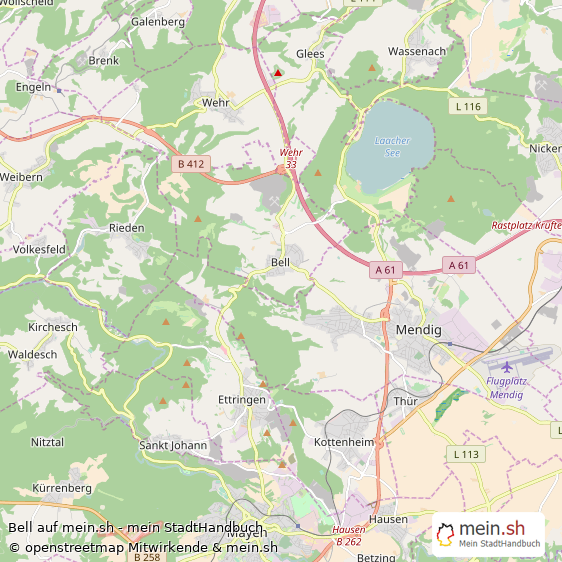 Bell Landkreis Mayen-Koblenz Landkarte © Openstreetmap Contributors Bell Großes Dorf Karte