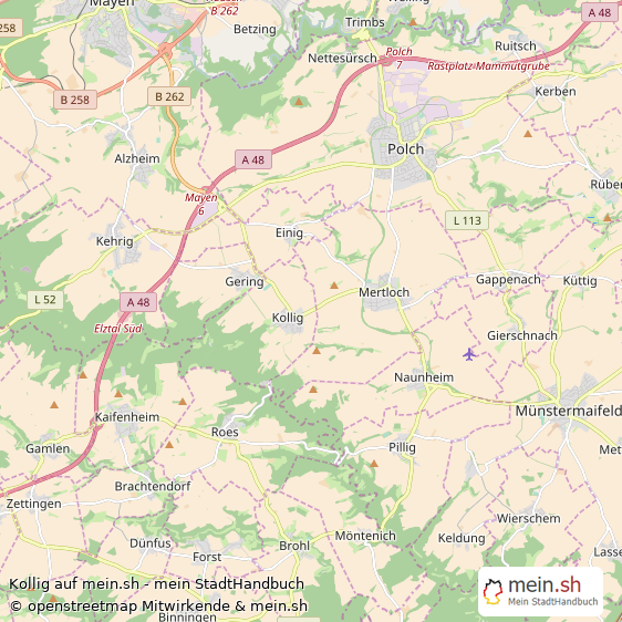 Kollig Landkreis Mayen-Koblenz Landkarte © Openstreetmap Contributors Kollig Dorf Karte