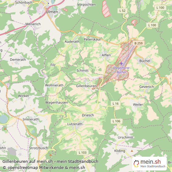 Gillenbeuren Kleines Dorf Karte