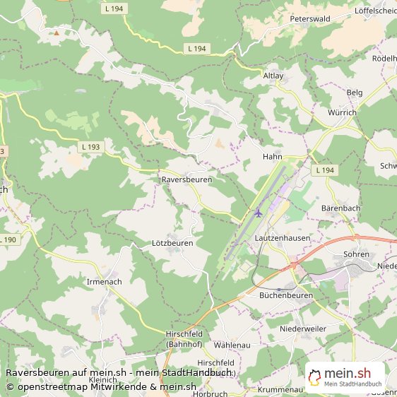 Raversbeuren Rhein-Hunsrück-Kreis Landkarte © Openstreetmap Contributors Raversbeuren Kleines Dorf Karte
