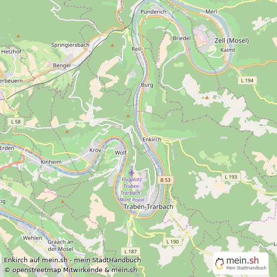 Enkirch Groes Dorf Karte