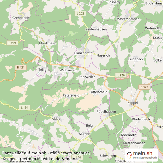 Panzweiler Landkreis Cochem-Zell Landkarte © Openstreetmap Contributors Panzweiler Kleines Dorf Karte