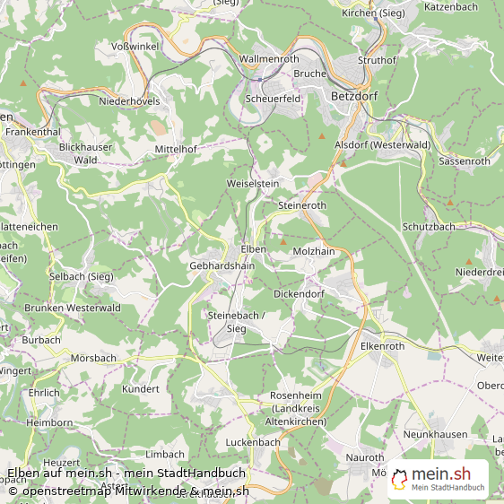 Elben Landkreis Altenkirchen-Westerwald Landkarte © Openstreetmap Contributors Elben Kleines Dorf Karte