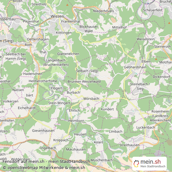 Fensdorf Landkreis Altenkirchen-Westerwald Landkarte © Openstreetmap Contributors Fensdorf Kleines Dorf Karte