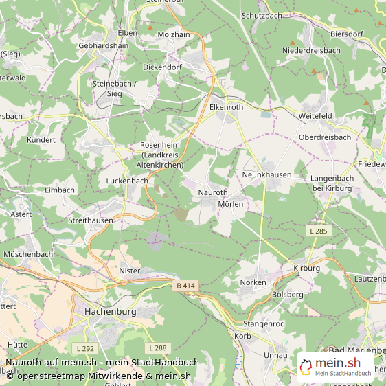 Nauroth Landkreis Altenkirchen-Westerwald Landkarte © Openstreetmap Contributors Nauroth Großes Dorf Karte