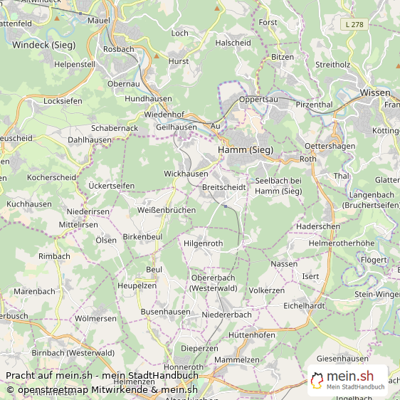 Pracht Landkreis Altenkirchen-Westerwald Landkarte © Openstreetmap Contributors Pracht Großes Dorf Karte