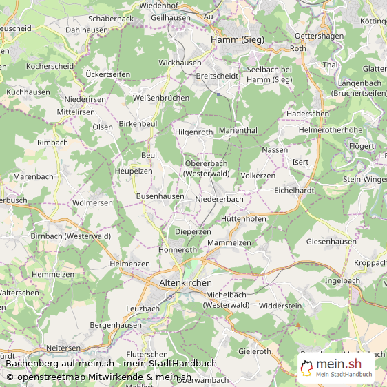 Bachenberg Landkreis Altenkirchen-Westerwald Landkarte © Openstreetmap Contributors Bachenberg Kleines Dorf Karte