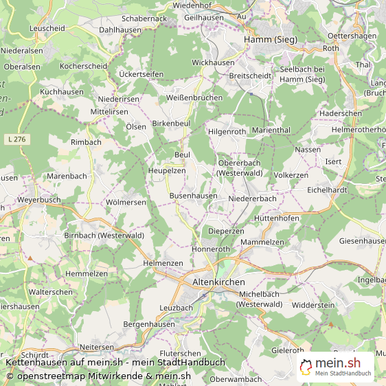 Kettenhausen Landkreis Altenkirchen-Westerwald Landkarte © Openstreetmap Contributors Kettenhausen Kleines Dorf Karte