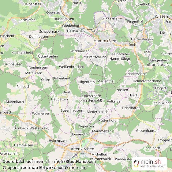 Obererbach Landkreis Altenkirchen-Westerwald Landkarte © Openstreetmap Contributors Obererbach Dorf Karte